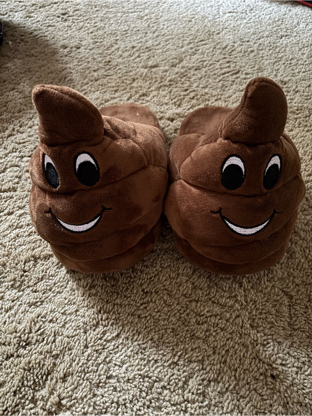 Poop emoji slippers